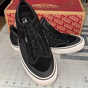 Vans Black and Gray Sneakers with White Soles